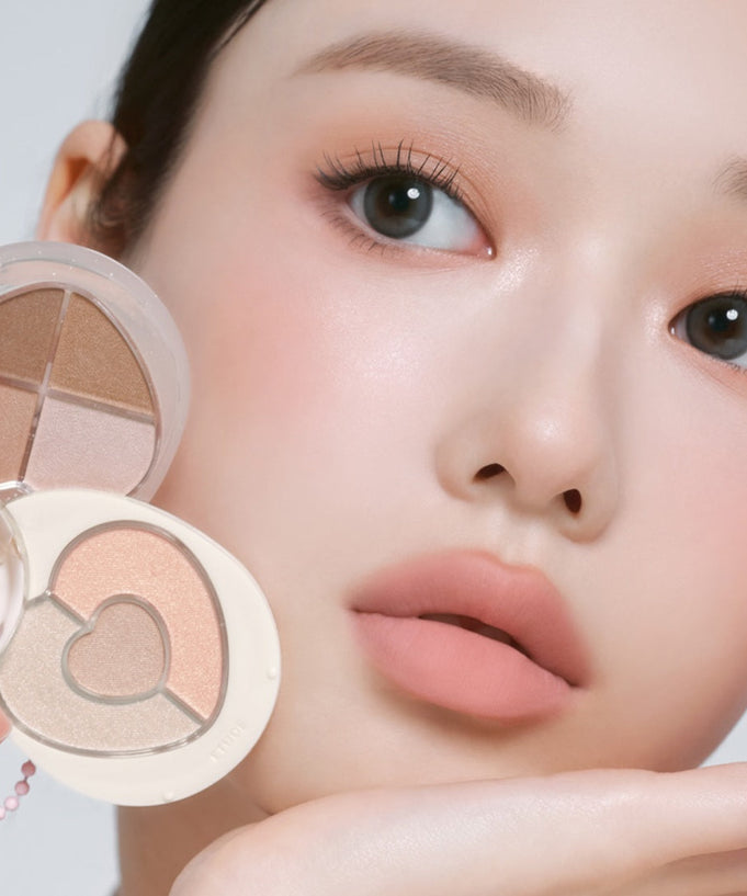 ETUDE Poyong Eye Maker makeup close-up on model's face highlighting product application.