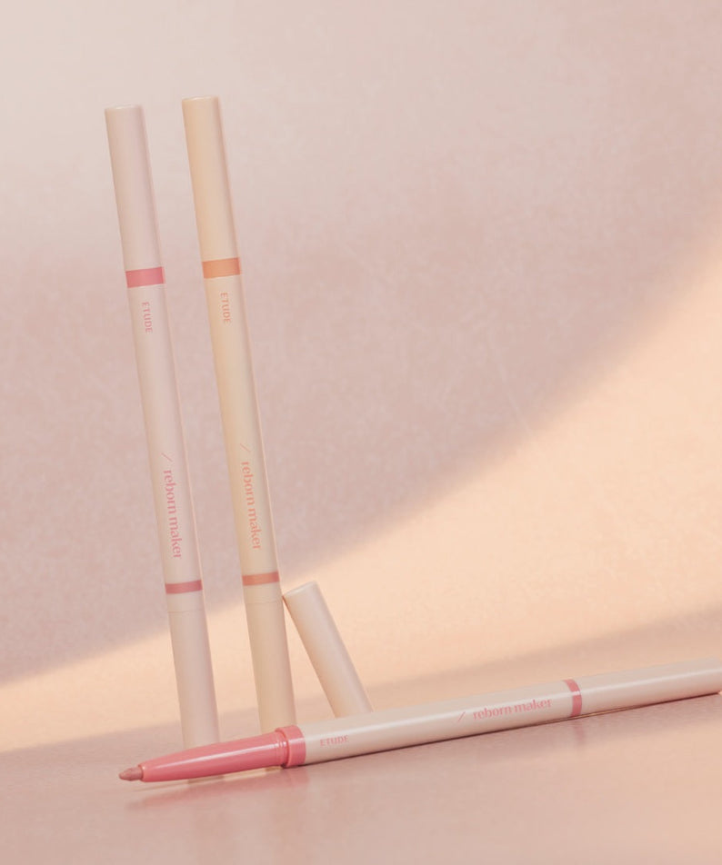 ETUDE Re-creation Maker Aegyo-sal Liner in pink and beige shades, enhancing eye contour effortlessly.