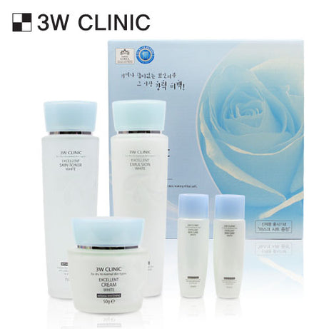 3W CLINIC ឈុតថែរក្សាស្បែក ស ល្អឥតខ្ចោះ (Toner+Emulsion+Cream)