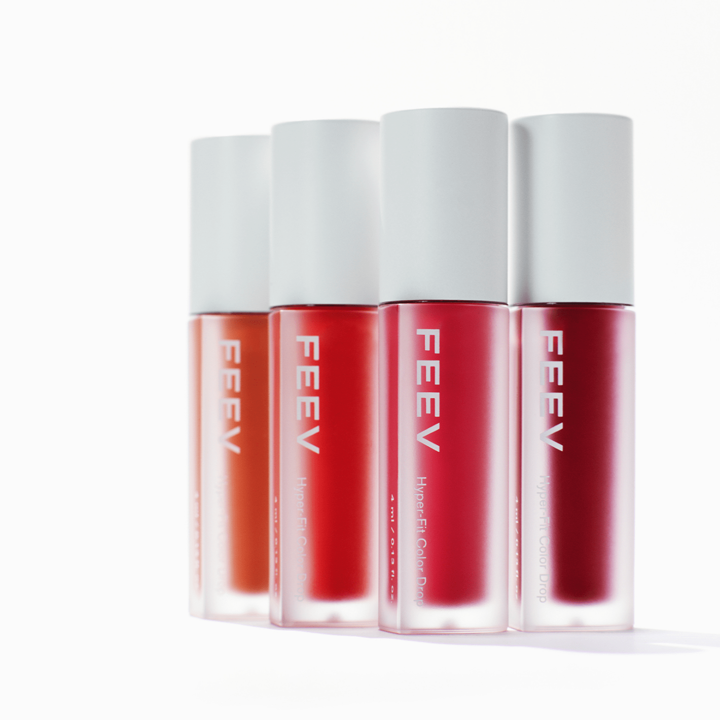 FEEV Hyper-Fit Color Drop Tint in various shades, showcasing versatile and vibrant options for makeup enthusiasts.