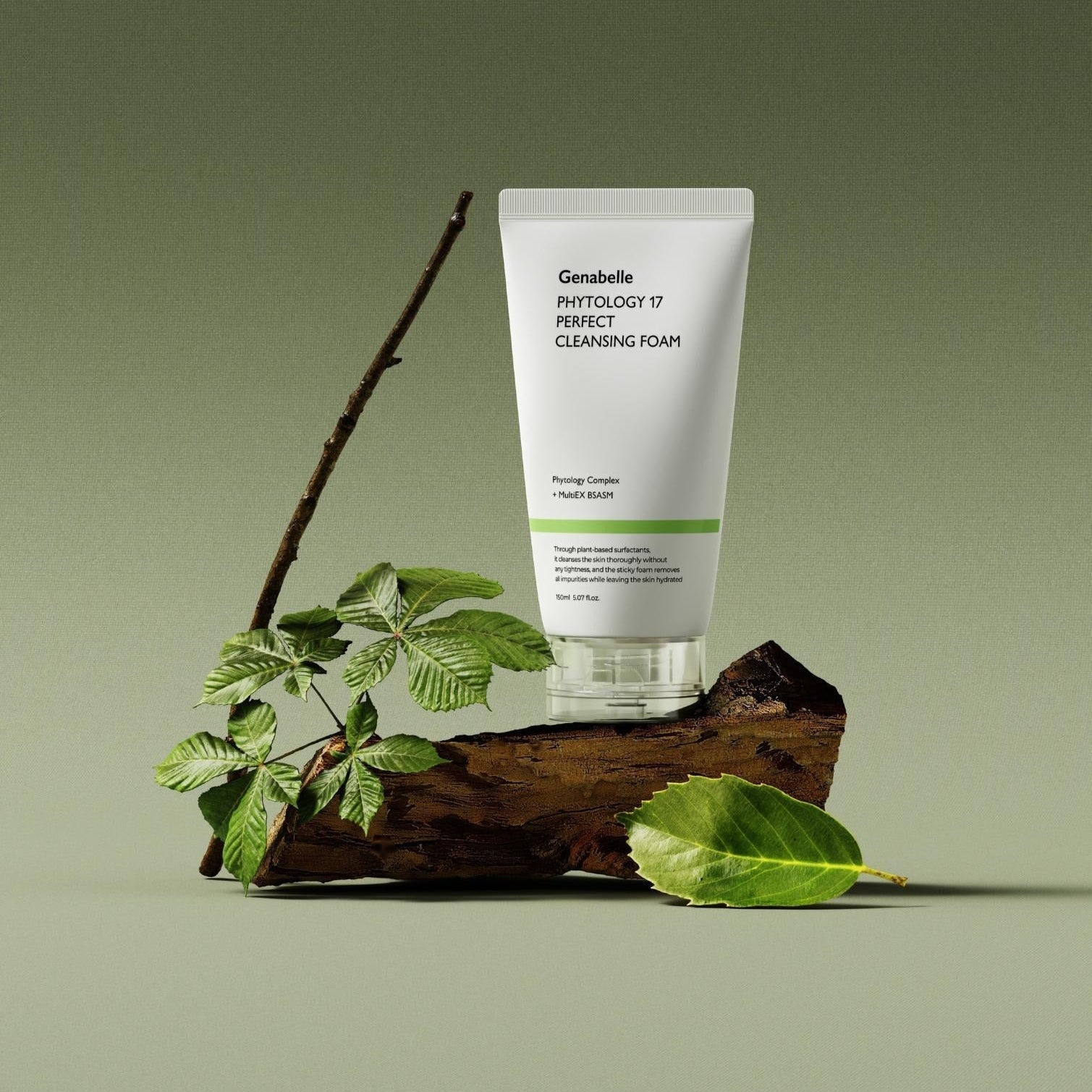 GENABELLE Phytology 17 Perfect Cleansing Foam 150ml with botanical elements.