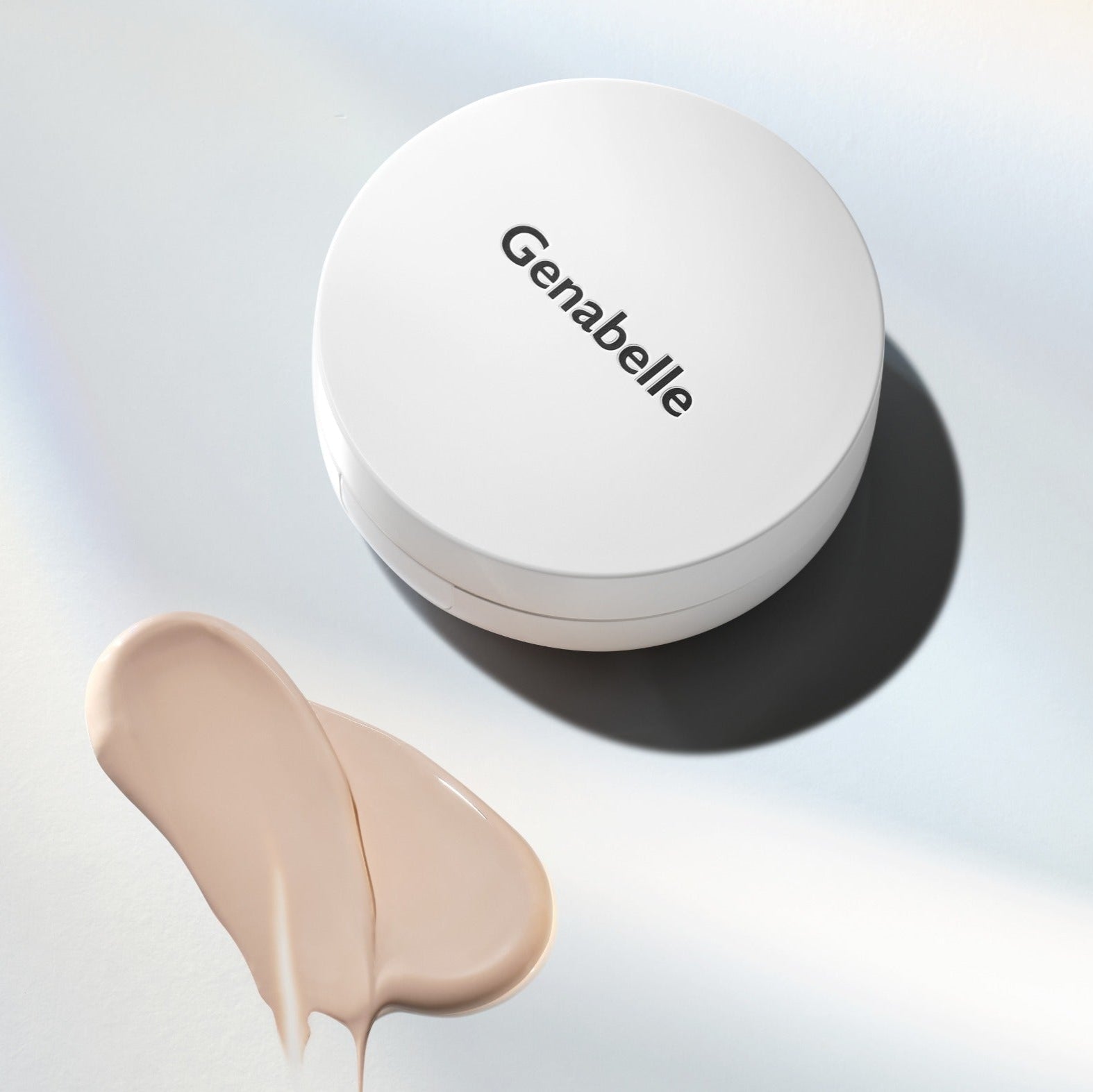 GENABELLE RX Derma Sheild Cushion 15g compact with creamy texture on a soft background.