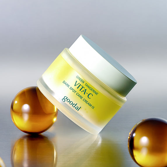 GOODAL Green Tangerine Vita C Spot Care Cream Alpha 75ml jar with vitamin-infused spheres