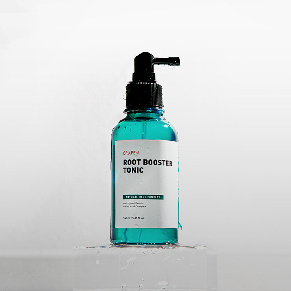 GRAFEN Root Booster Tonic 160ml bottle product image for Gentleman Korea men’s skincare, clean blue tonic with spray pump