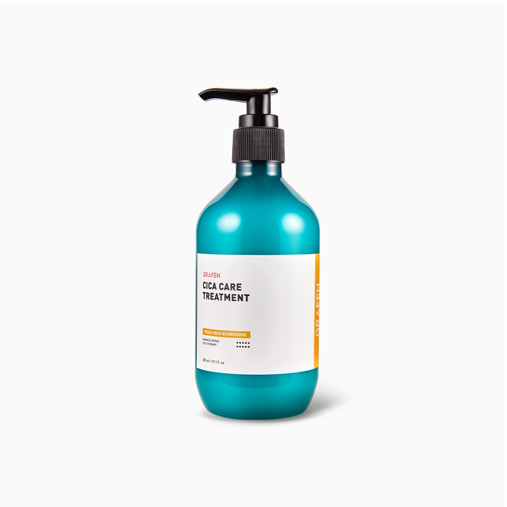 GRAFEN Cica Care Treatment 300ml - Gentleman Korea men’s soothing skincare bottle, pump dispenser, turquoise packaging for sensitive skin care