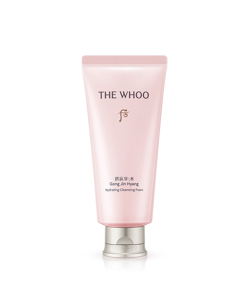 THE WHOO Gong Jin Hyang Hydrating Cleansing Foam 180ml in a pink tube