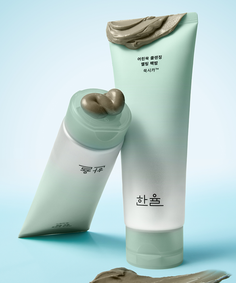 HANYUL Young Artemisia Cleansing Pack Balm 100g product packaging with visible balm texture