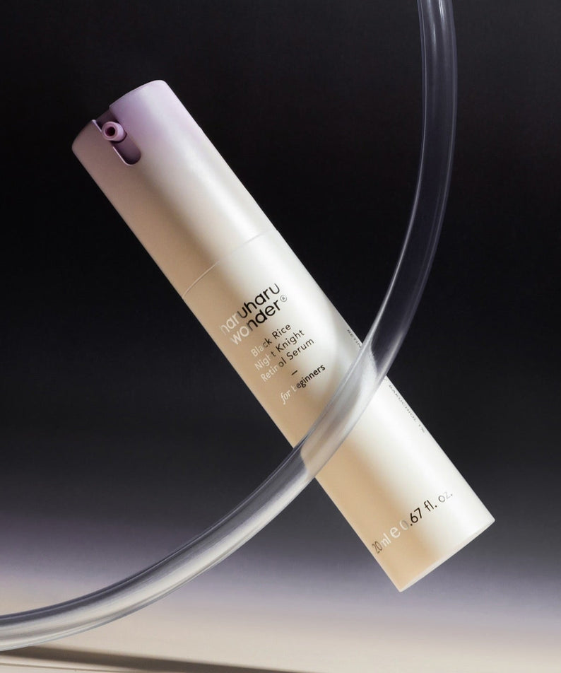 HARUHARU Black Rice Night Night Retinol Serum 20ml in elegant bottle with dark background