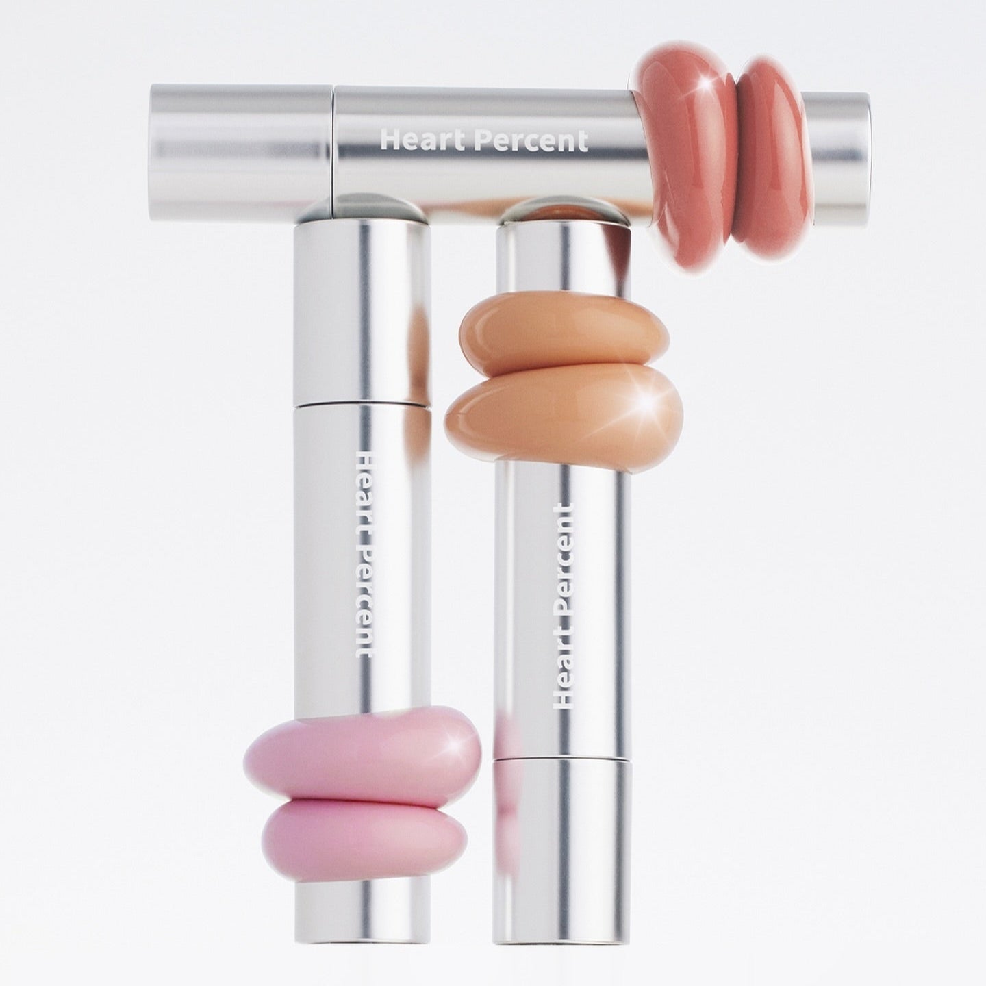 HEART PERCENT Dot On Mood One Way Glow Tint in various shades displayed with stylish packaging.