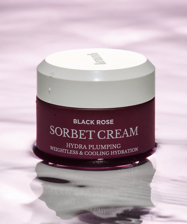 HEIMISH Black Rose Hydra Plumping Shavet Cream 50ml displayed on reflective surface