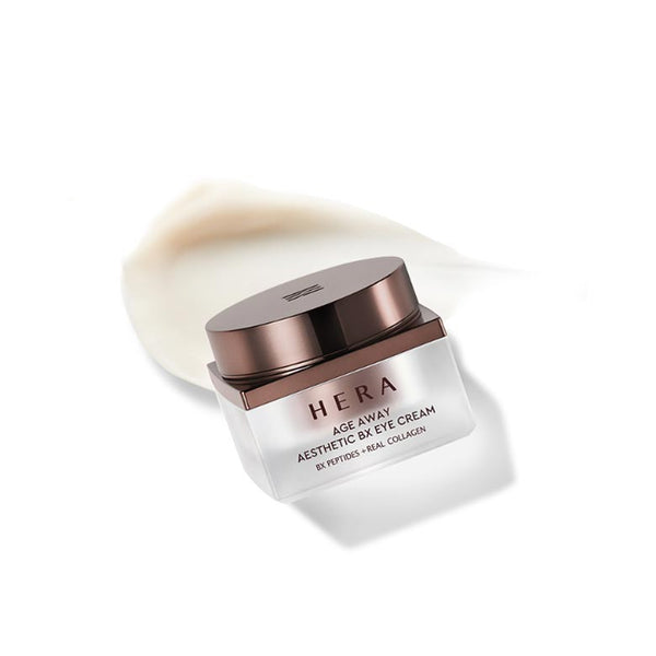 HERA Age Away Aesthetic BX Eye Cream 25ml jar on a white background with cream texture