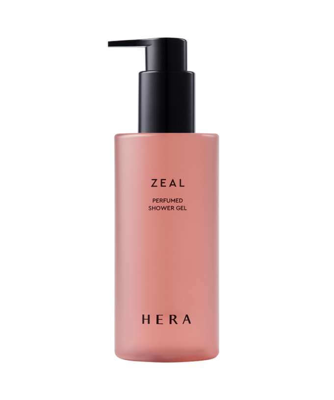 HERA Zeal Blooming Perfumed Shower Gel 250g bottle with a stylish pump dispenser.