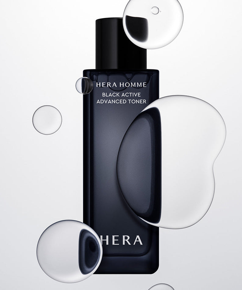 HERA Homme Black Active Advanced Toner 125ml bottle product shot for men skincare Gentleman Korea