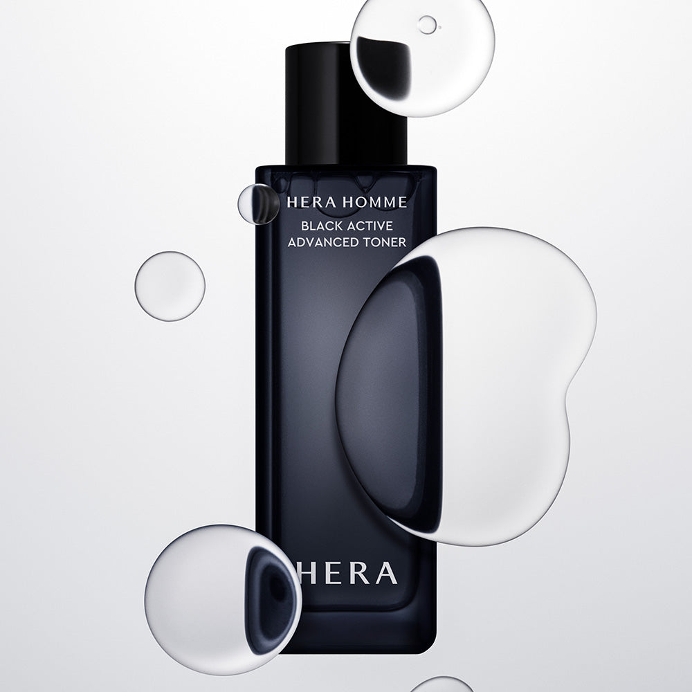 HERA Homme Black Active Advanced Toner 125ml bottle product shot for men skincare Gentleman Korea