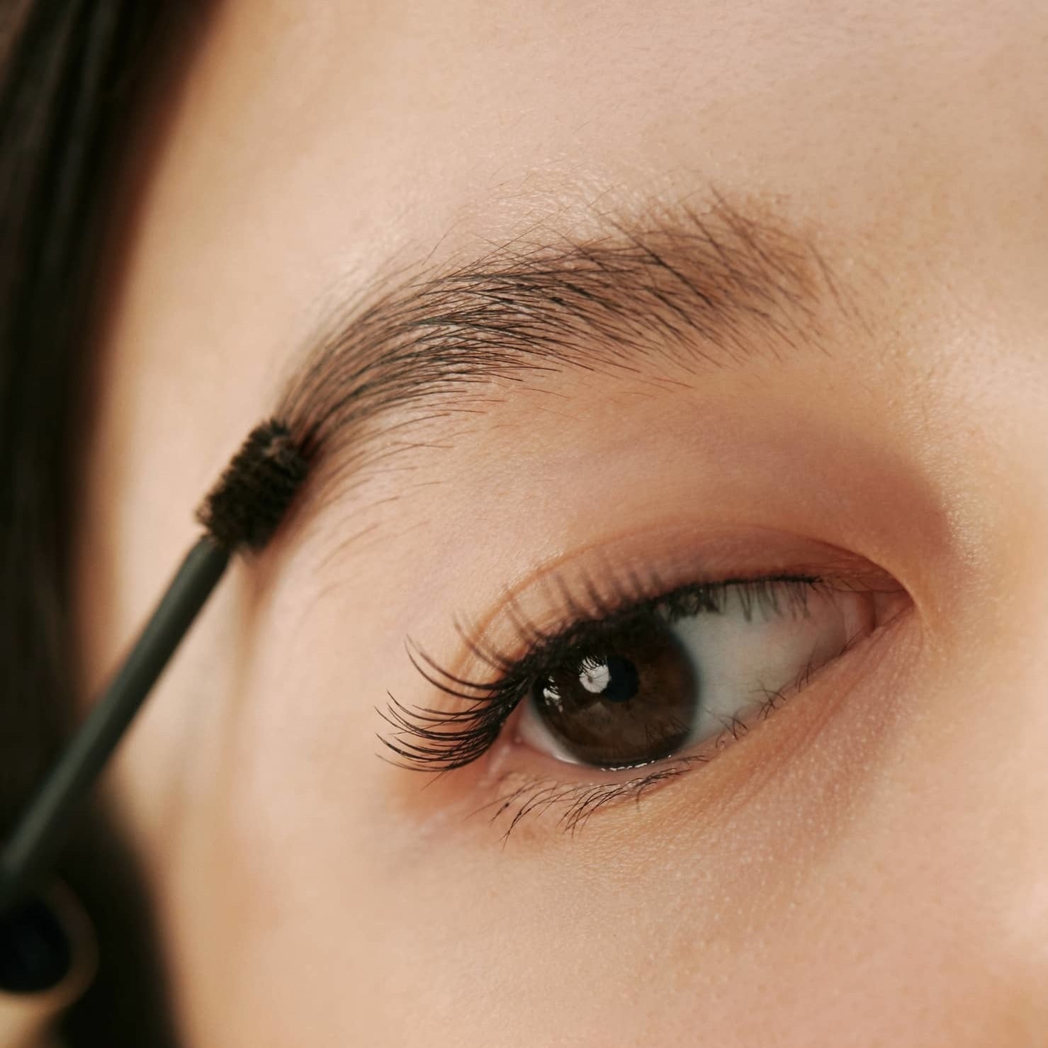 Applying HINCE Signature Brow Shaper on eyebrow for precise grooming
