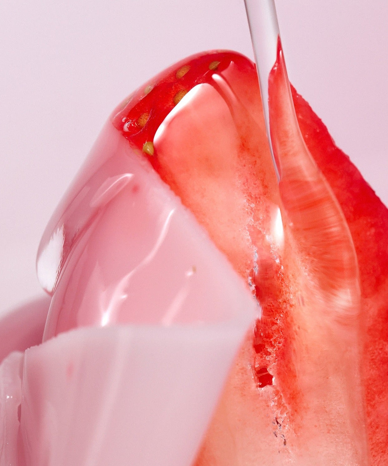 Close-up of HINCE Kingberry Vita Collagen Mask 37g with strawberry essence