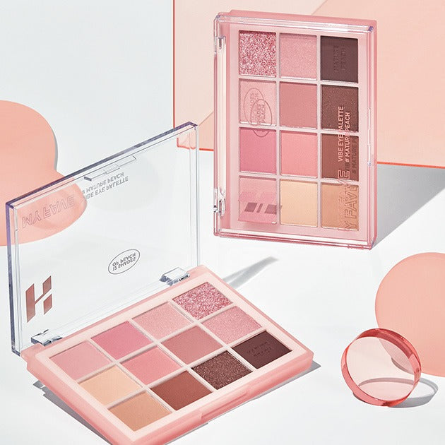 HOLIKA HOLIKA My Favorite Vibe Eye Palette showcasing various shades in pink and neutral tones.