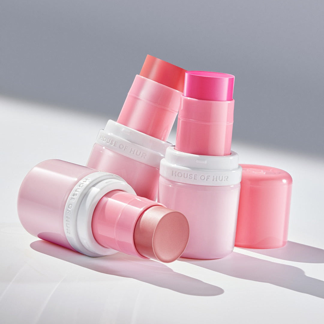 HOUSE OF HUR Every Cheek Blush in pink hues with open caps