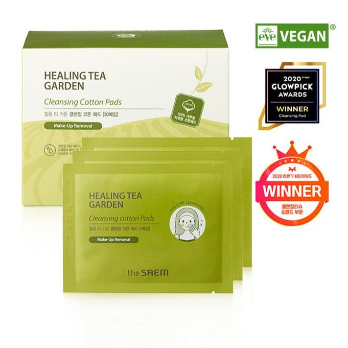 THE SAEM Healing Tea Garden Cleansing Cotton Pads x30 | Kool Seoul