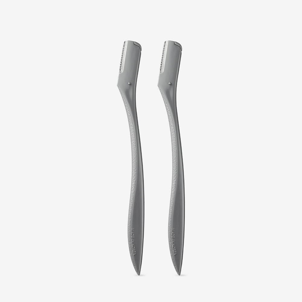 IDEAL FOR MEN Eyebrow Shaver (2 pieces) – Gentleman Korea men's eyebrow razors, slim silver precision duo for grooming