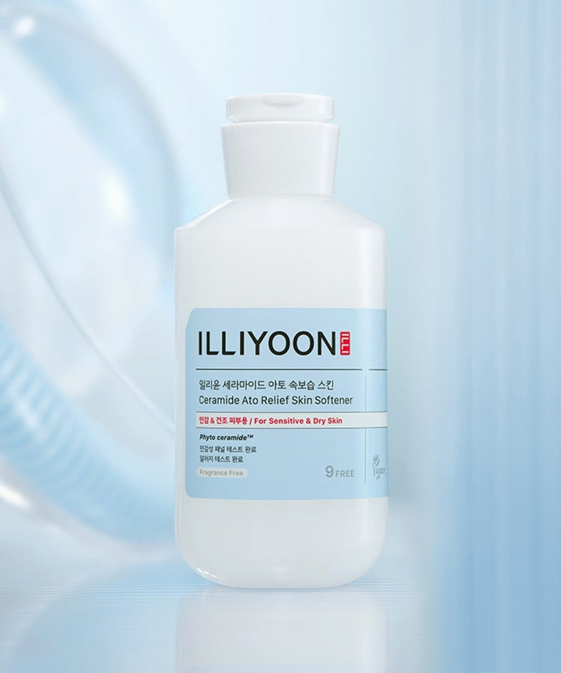ILLIYOON Ceramide Ato Moisturizing Skin 250ml bottle with blue label, front view.