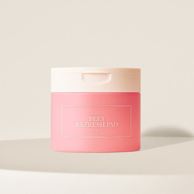I'M FROM Beet Refresh Pad 260ml in a pink container for skincare essentials.