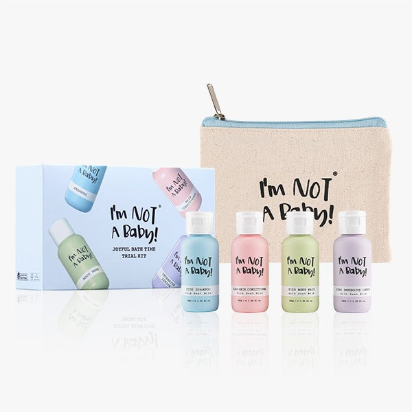 I'm Not Baby Trial Kit Children's Travel Set Shampoo Conditioner Body Wash Lotion