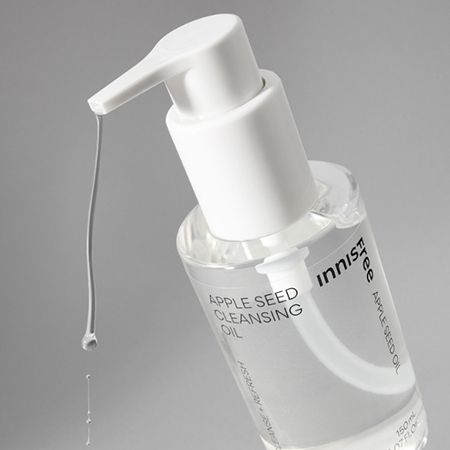 INNISFREE Apple Seed Cleansing Oil 150ml product image with pump dispenser and clear bottle