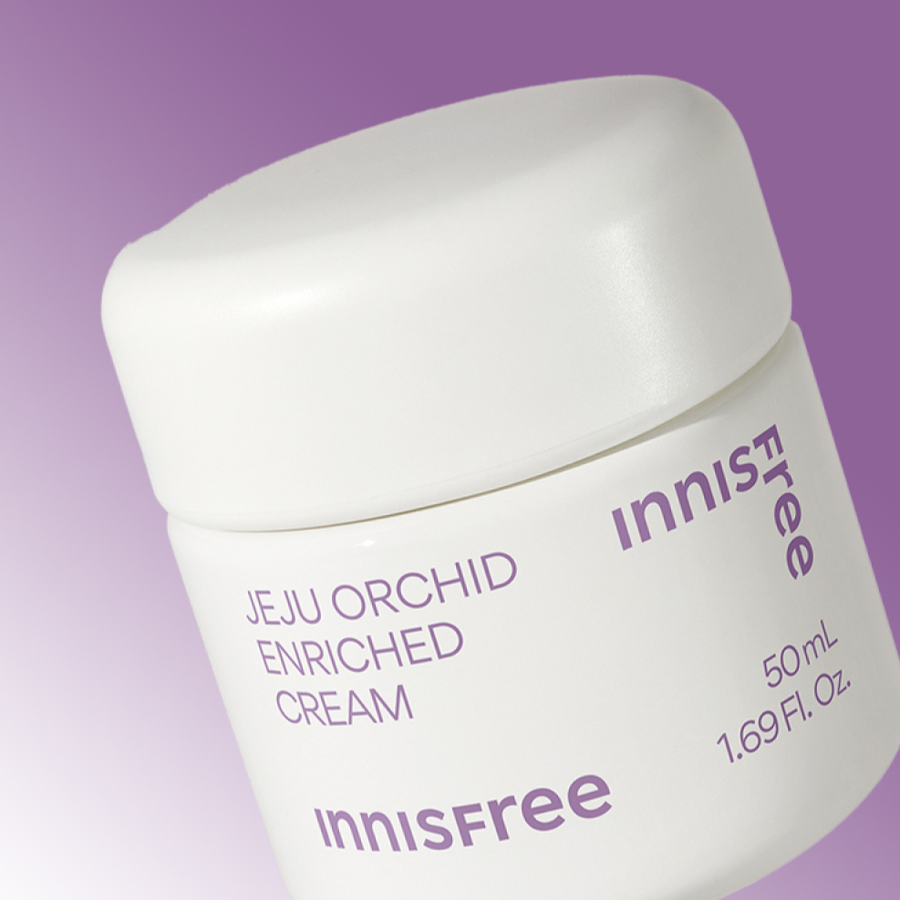 INNISFREE Jeju Orchid Enriched Cream 50ml product image on purple background