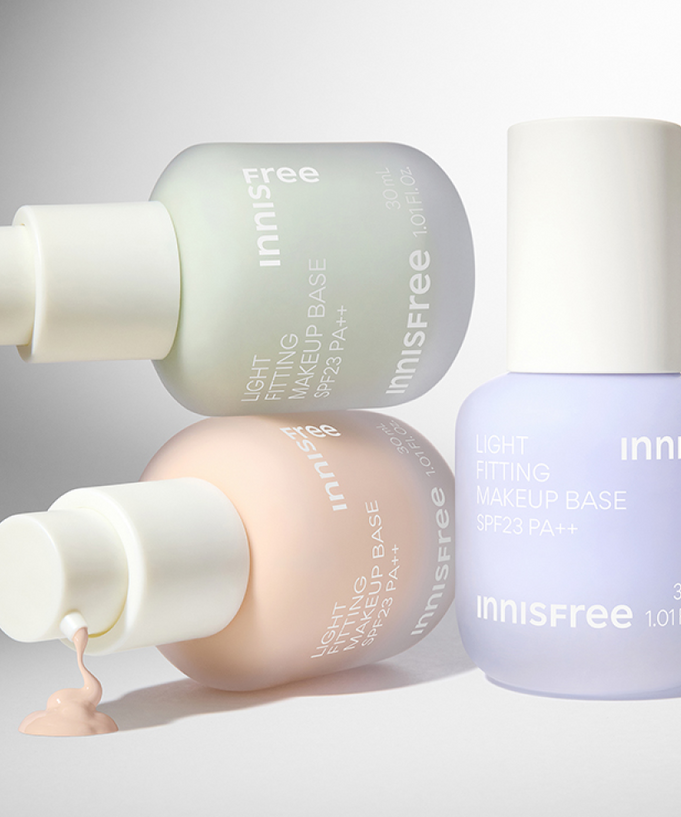 INNISFREE Light Fitting Makeup Base 30ml bottles in various shades