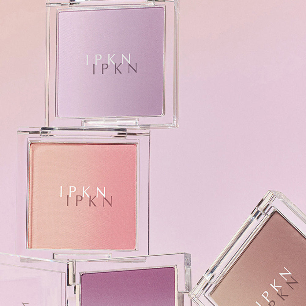 IPKN Personal Mood Layering Blusher 9.5g in various shades with a pastel background.