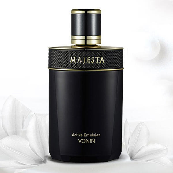 ISAKNOX Bonin Majesta Active Emulsion 120ml men’s skincare emulsion bottle by Gentleman Korea, black gold luxury packaging for gentlemen