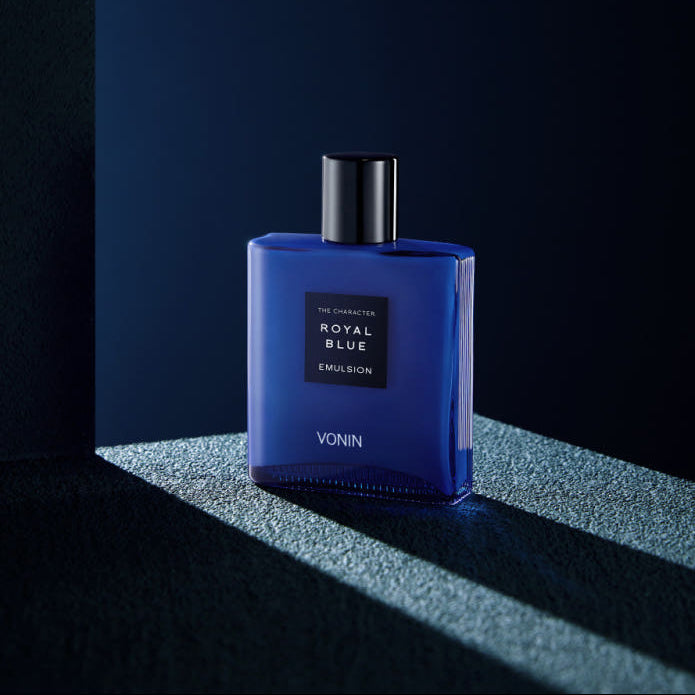 ISAKNOX Bonin The Character Royal Blue Emulsion 140ml Gentleman Korea product image showing deep blue emulsion bottle for men, luxury Korean skincare
