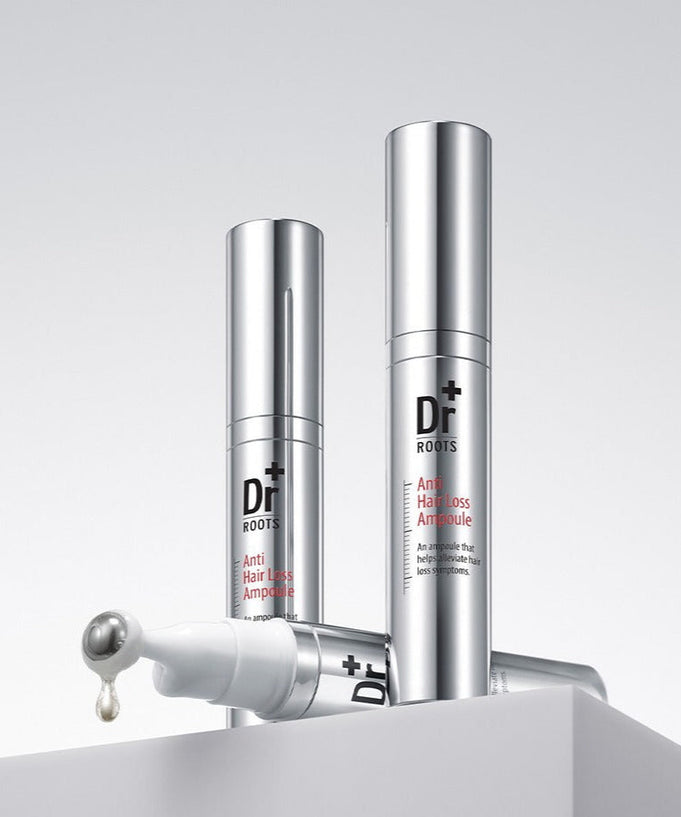 ISOI Dr.Roots Anti-Hair Loss Ampoule 10ml showcasing product design and dropper on a sleek white surface.