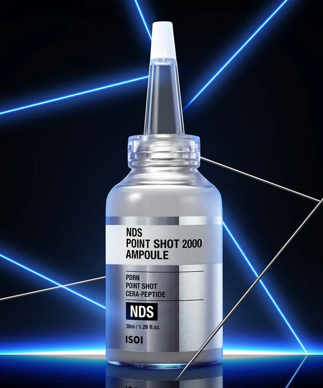 ISOI NDS Point Shot 2000 Ampoule 38ml product image with futuristic design background
