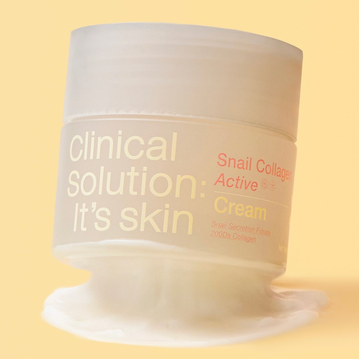 IT'S SKIN Snail Collagen Active Cream 50ml jar with cream spill