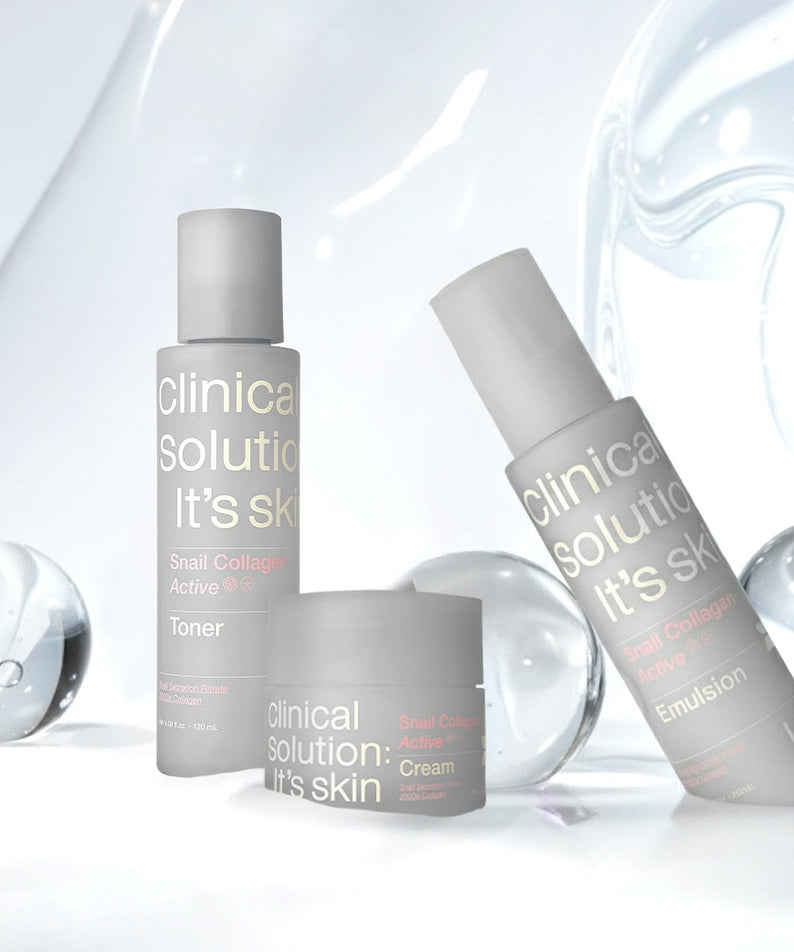 IT'S SKIN Snail Collagen Active Emulsion 120ml bottle with clinical solution label