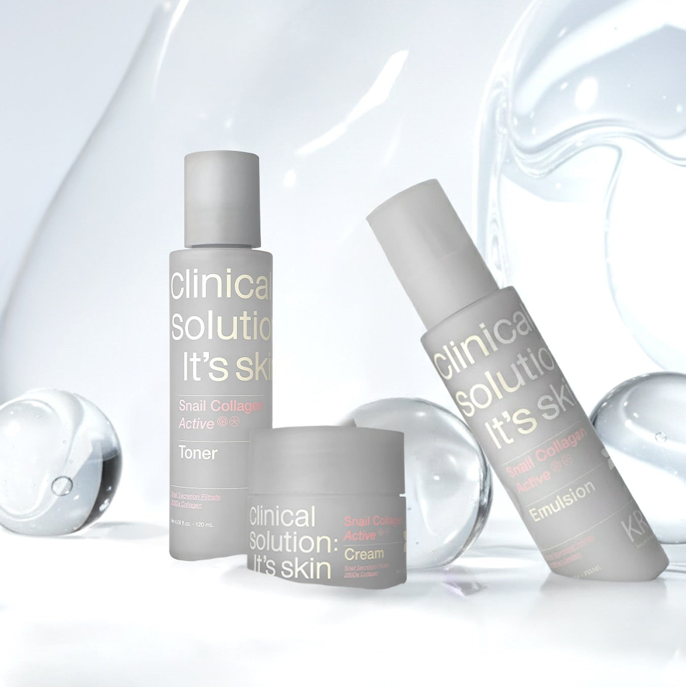 IT'S SKIN Snail Collagen Active Emulsion 120ml bottle with clinical solution label