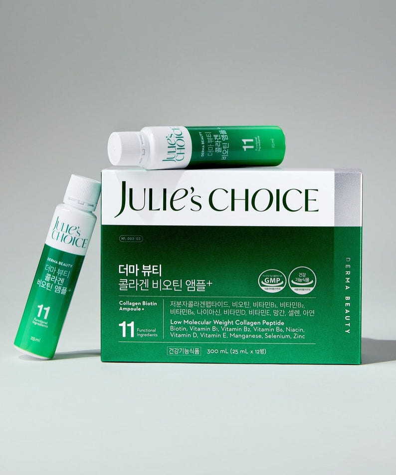 JULIE'S CHOICE Derma Beauty Collagen Biotin Ampoule 25ml packaging and bottle