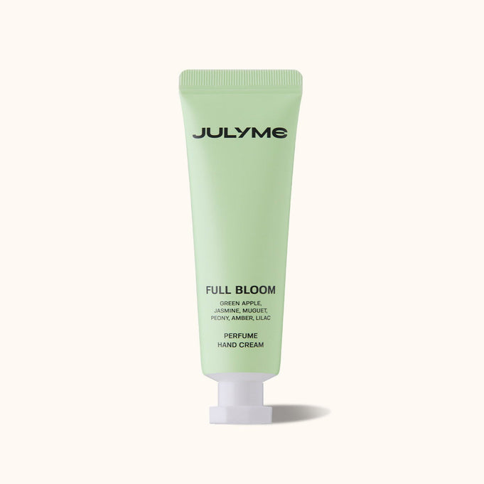 JULYME Perfume Shea Butter Hand Cream 30ml, green tube, front view.