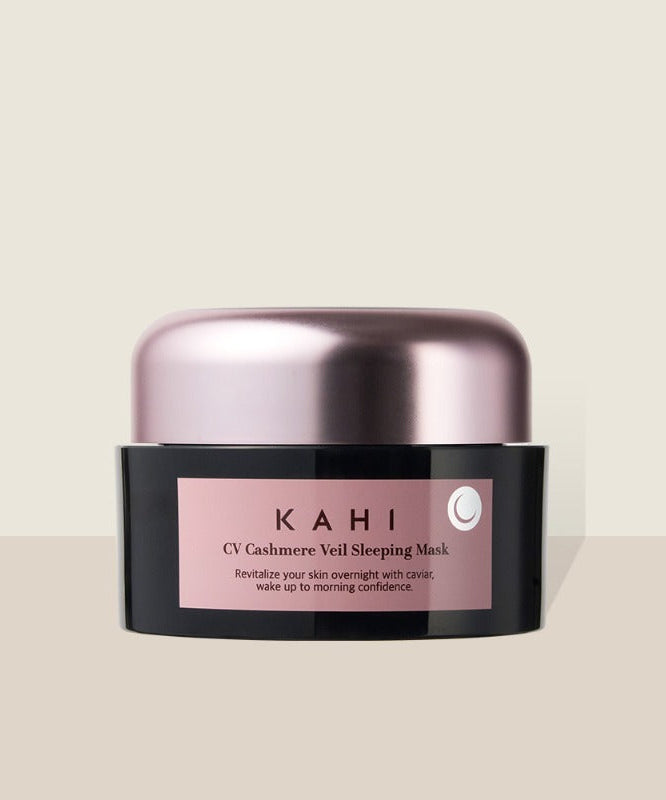 KAHI CV Chashmere Veil Sleeping Mask 50ml, a luxurious night treatment for youthful skin.