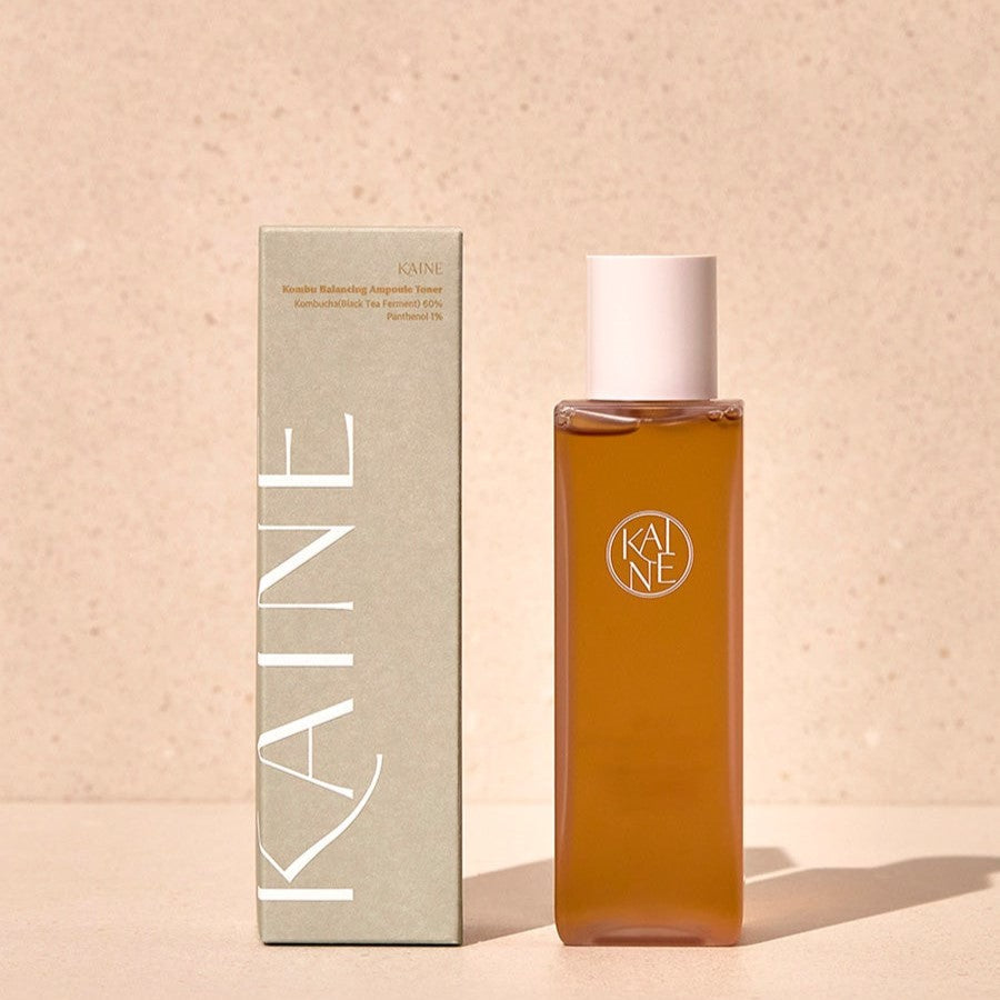 KAINE Kombu Balancing Ampoule Toner 150ml bottle and packaging against a neutral background.