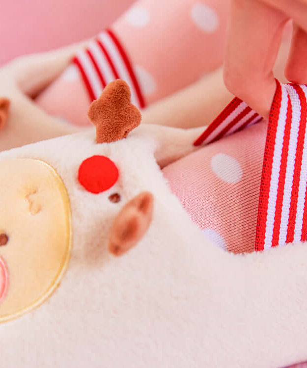 KAKAO FRIENDS Merry Choon Christmas Baby Choonsik Rudolf Sleepers with cute polka dot design and red striped handles
