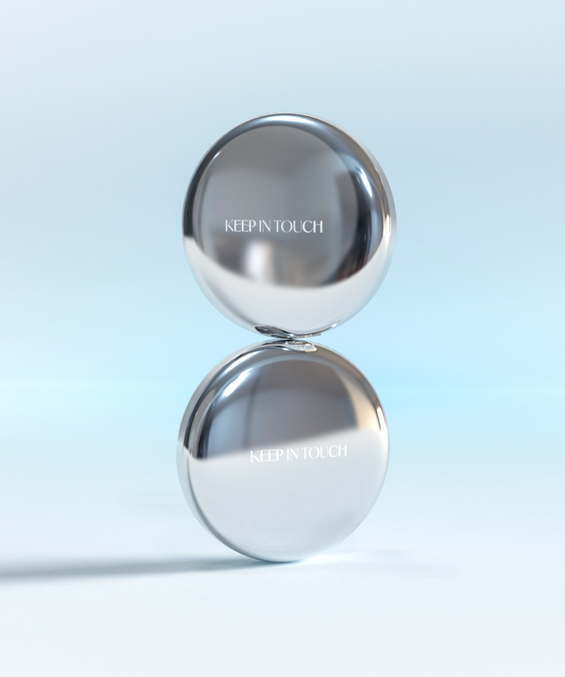 KEEP IN TOUCH Soft Cloud Blur Powder Pact in sleek, reflective packaging against a light background.