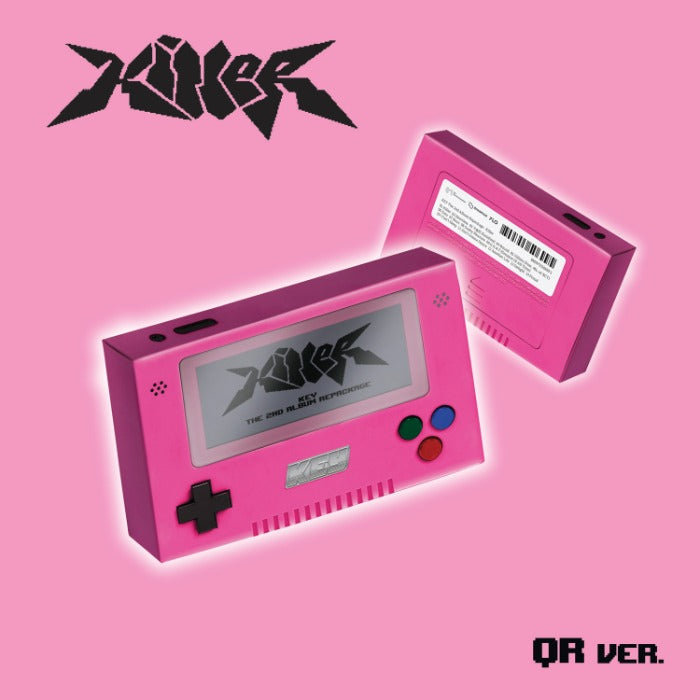 KEY The 2nd Album Repackage - 'Killer' (QR Ver.)(SMART ALBUM) cover featuring retro game design in pink.