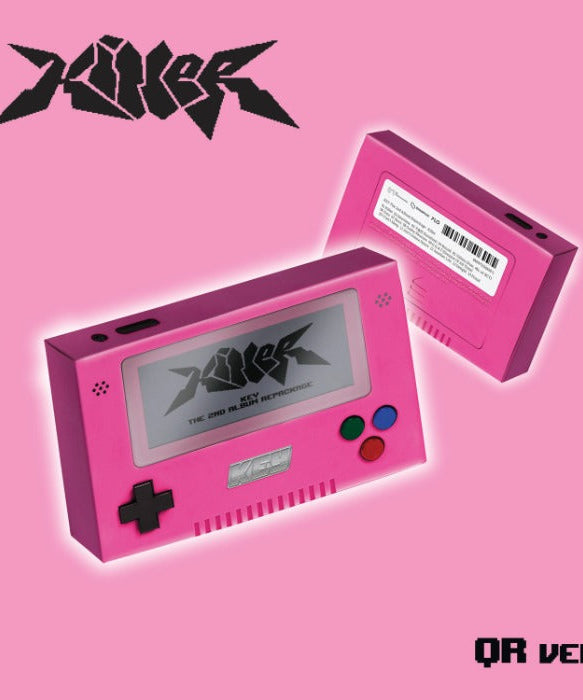KEY The 2nd Album Repackage - 'Killer' (QR Ver.)(SMART ALBUM) cover featuring retro game design in pink.