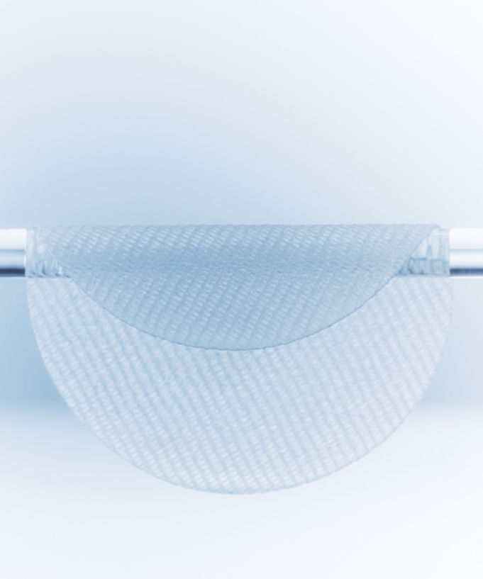 KLAIRS EGF Blue Calming Toner Pads 60 Pads texture close-up on rod