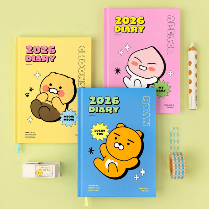KAKAO FRIENDS Planner 2026 featuring colorful character designs, perfect for organizing your year with style and fun.