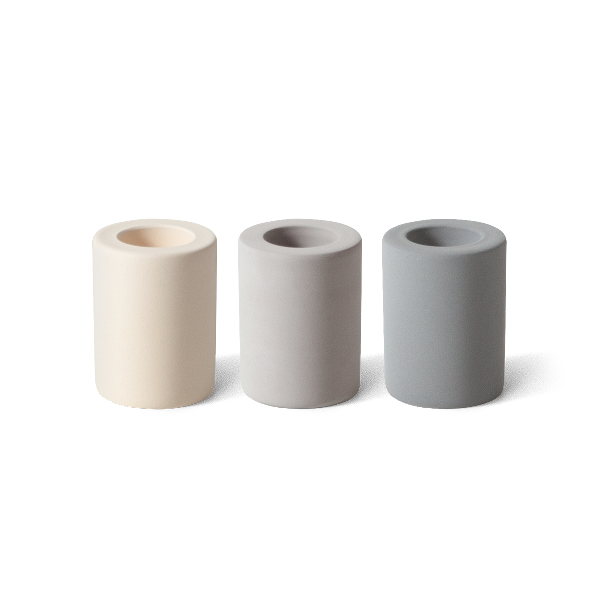 LAZY SOCIETY Diatomaceous Earth Mini Holder - Gentleman Korea display of three neutral-color mini holders for Korean men’s skincare