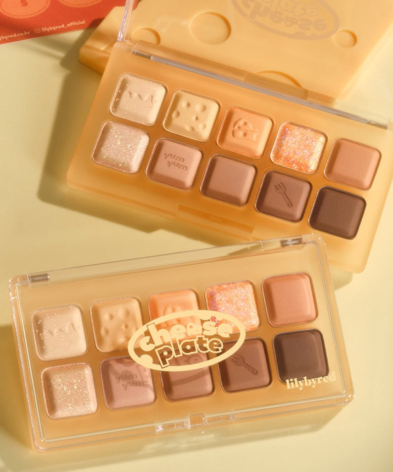 LILYBYRED Mood Keyboard Palette #CheeseEdition displaying a variety of shades in a cheese-themed design.